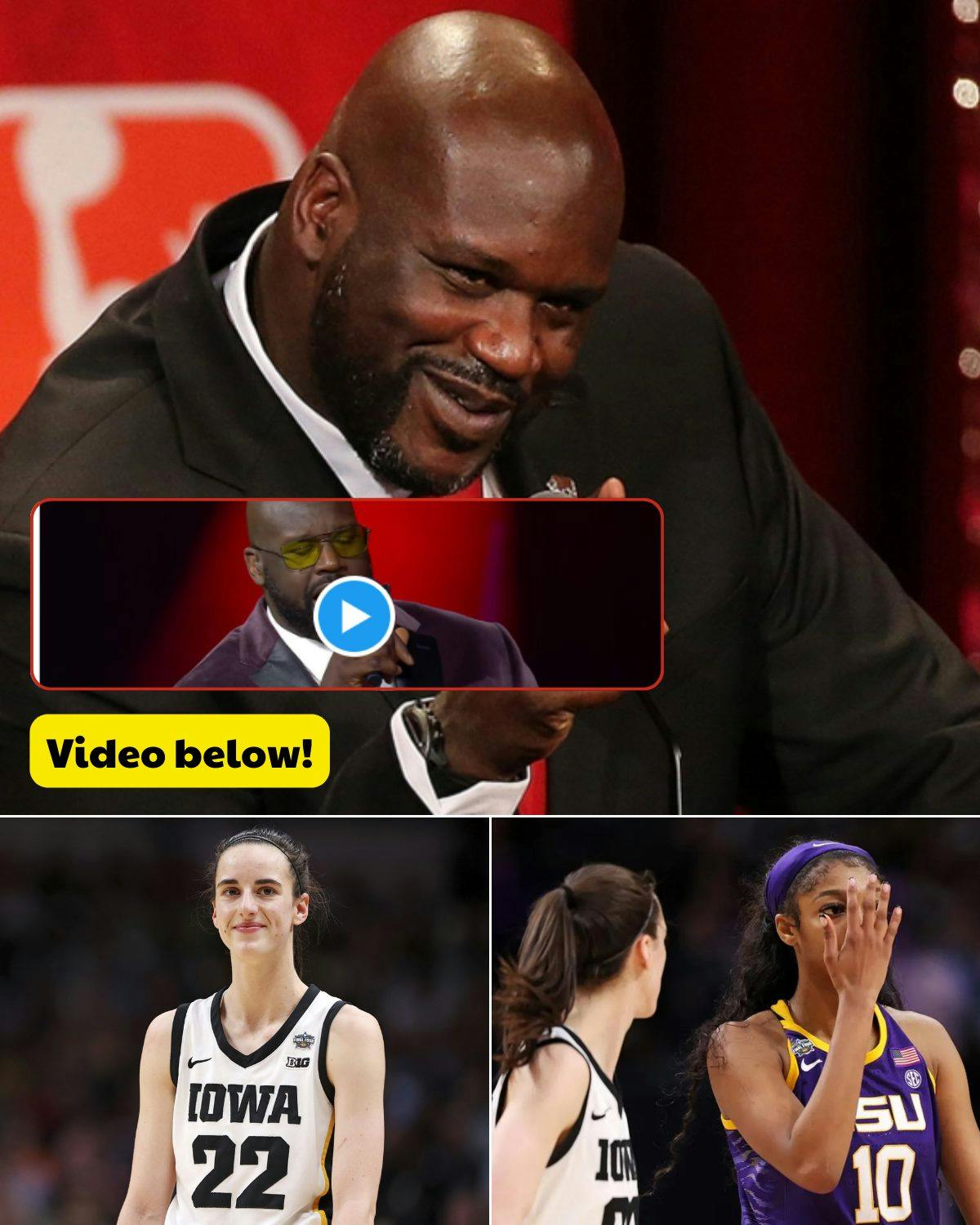 Cover Image for Shaquille O’Neal Snubs Niece Angel Reese, Bestows Caitlin Clark With Ultimate Honor